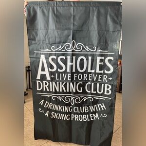 A$$holes Live Forever Drinking Club Flag ALF